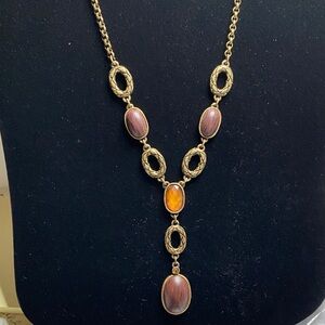 Avon Gold and Brown Necklace Set